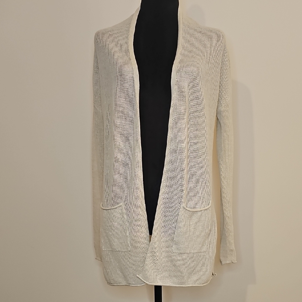 Lolë Light Weight And Light Greige Open-Front Women's Cardigan